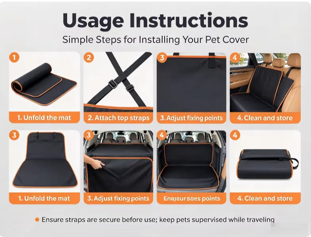 HTMCK SUV Cargo Liner - Waterproof Trunk Seat Cover for Back Cargo Area, Universal Fit