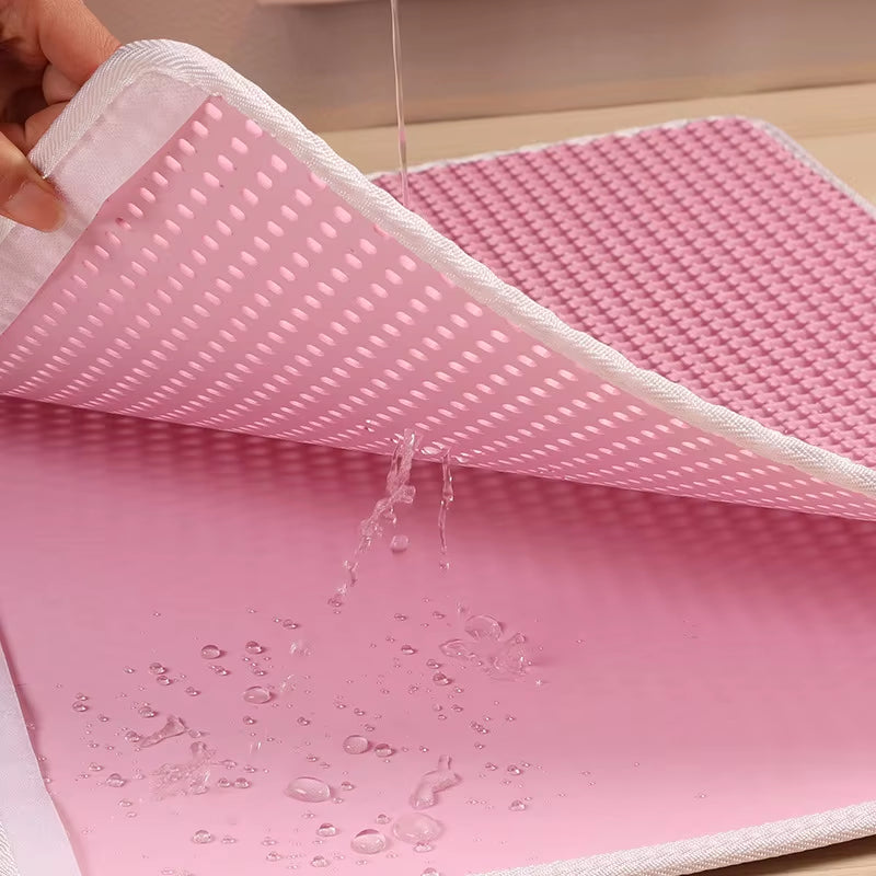 Waterproof Pet Cat Litter Mat Foldable EVA Double-Layer Cats Mat Bottom Non-Slip Pet Litter Cat Mat Layer Pet Litter Catcher Mat