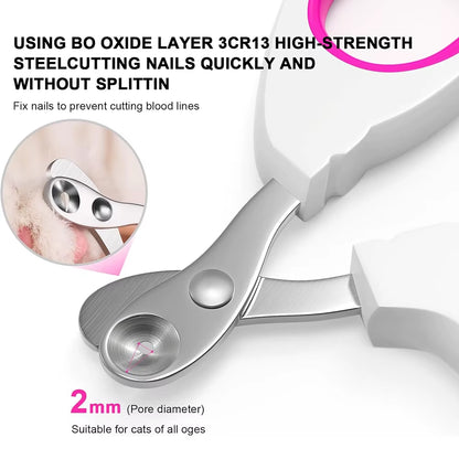 1Pcs Cat/Dog Nail Clippers Stainless Steel Pet Grooming Circular Hole Nail Clippers Portable Cat/Dog Specific Cleaning Products
