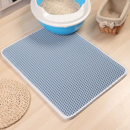Waterproof Pet Cat Litter Mat Foldable EVA Double-Layer Cats Mat Bottom Non-Slip Pet Litter Cat Mat Layer Pet Litter Catcher Mat